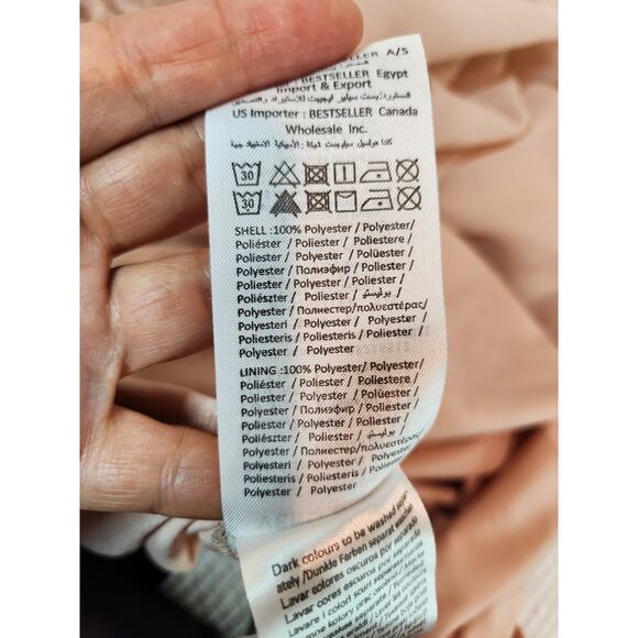 Vero Moda Modura Boho Lace Dress S Beige Long Sleeve Sheer Romantic Flowy chic - Picture 7 of 8